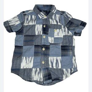 Baby Gap Madres Patchwork Plaid Shirt, Blue/Multi, Size 2